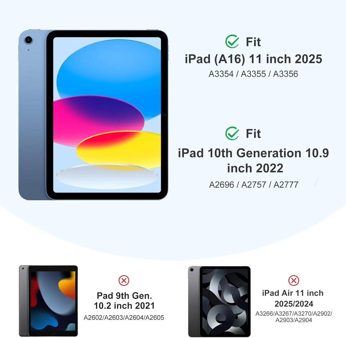 Slim Protective Case for iPad 11th Generation with Pencil Holder