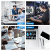 A collage showing an oversized non-slip desk mat used in office and gaming contexts.