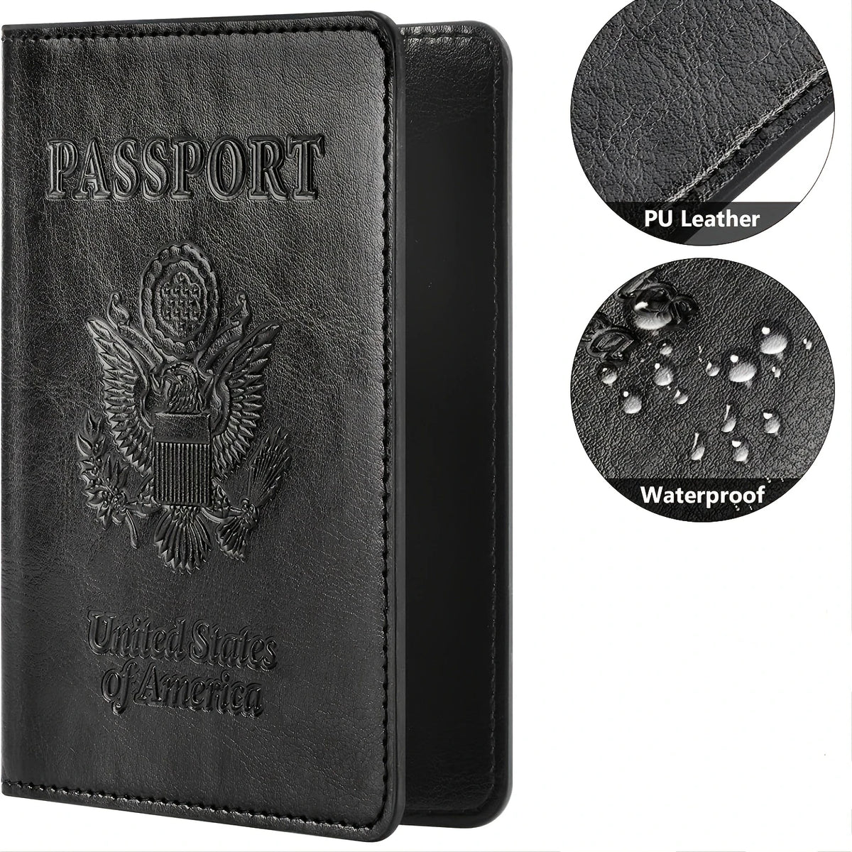 RFID-Blocking Leather Passport Holder with Card Slots