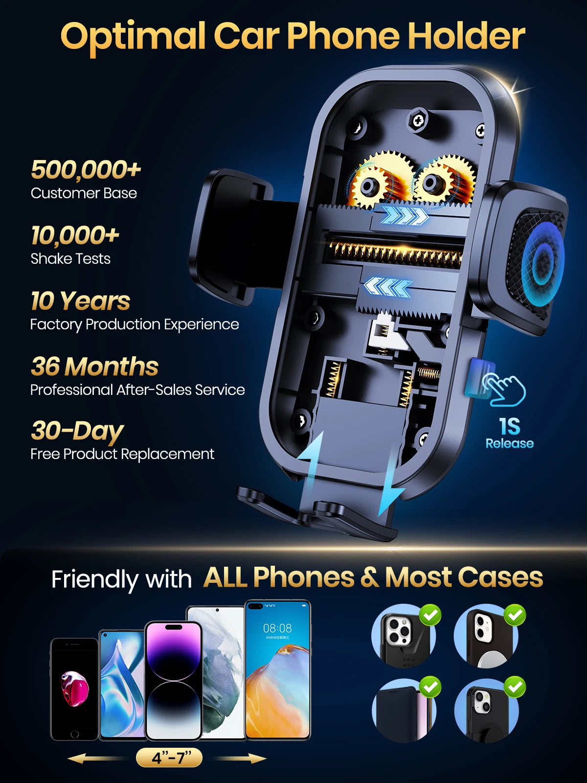 Universal Air Vent Car Phone Mount with 360° Rotation