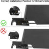 Diagram showing the correct and incorrect installation positions for a driver's side door window repair kit.