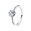 Sterling Silver Heart Ring with Cubic Zirconia