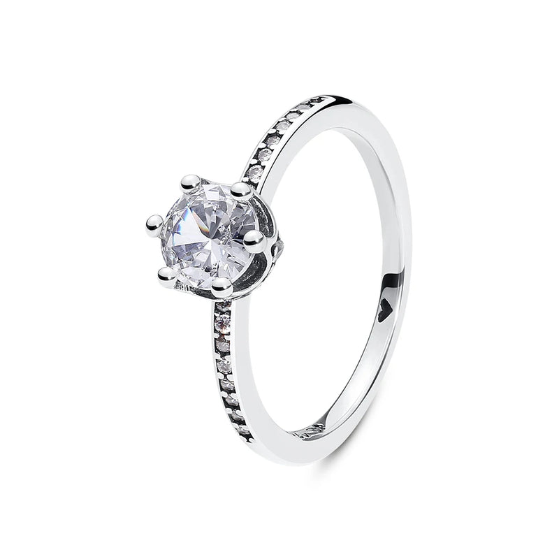 Sterling Silver Heart Ring with Cubic Zirconia
