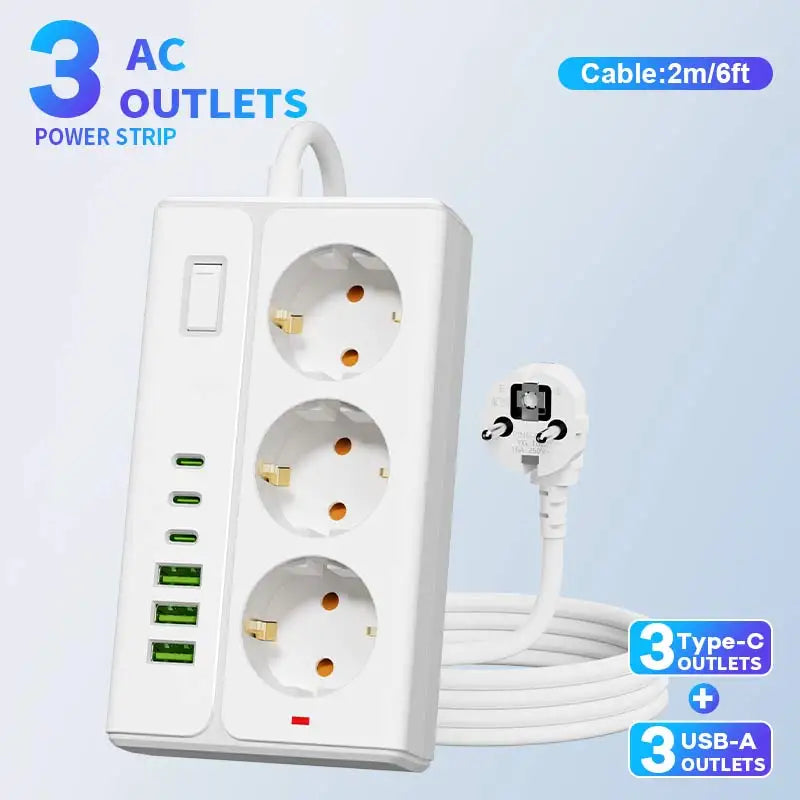 Mehrfach-Netzadapter mit USB-Laden