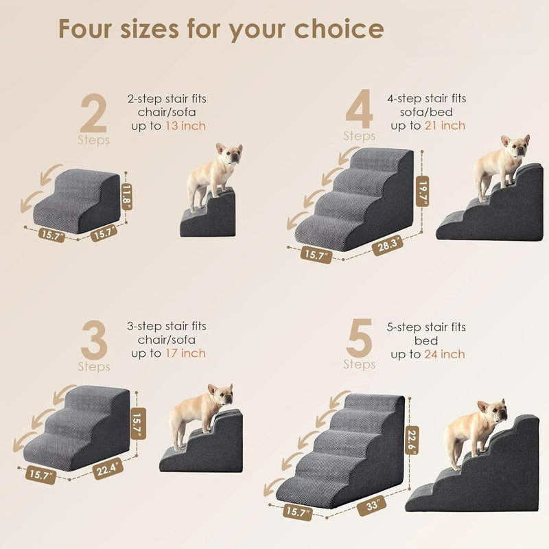 Curved Pet Stairs for Beds and Sofas