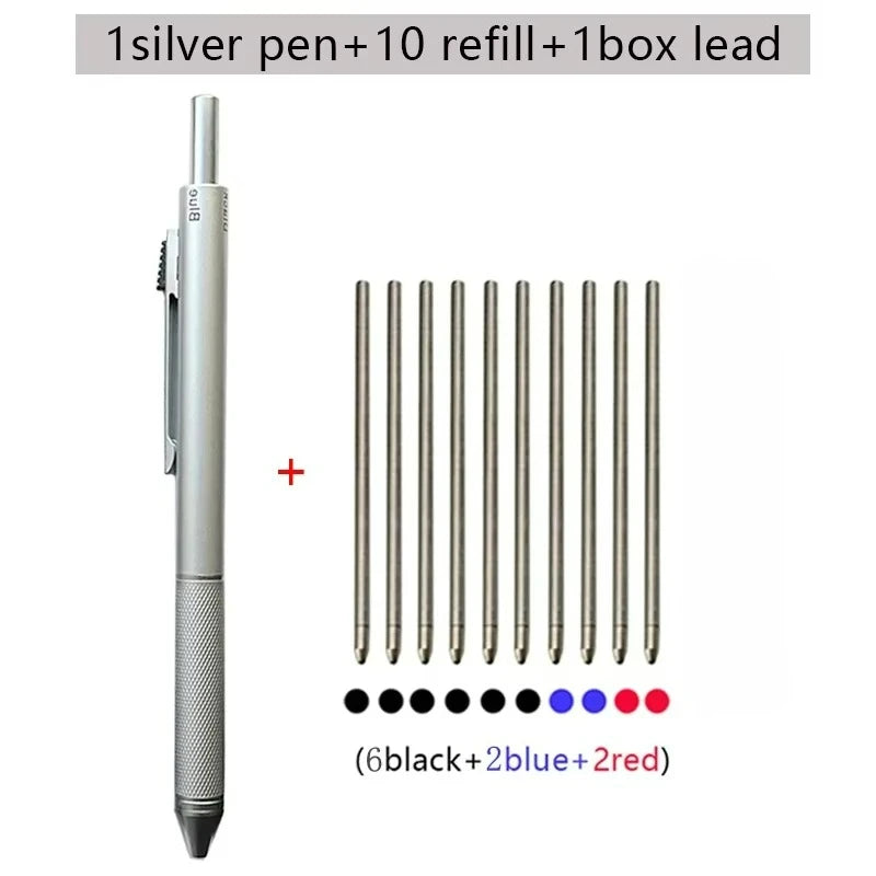 4-in-1 Gravity-Switch Metal Pen with Ballpoint and Mechanical Pencil