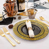 Elegant White Disposable Dinner Plates with Silver Lace Design