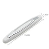 A white car door edge protector strip shown in profile with dimensions of 1.2cm and 11.4cm.