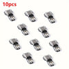Ten pieces of silver quick wire connector T2 no-strip snap-on electrical terminals.
