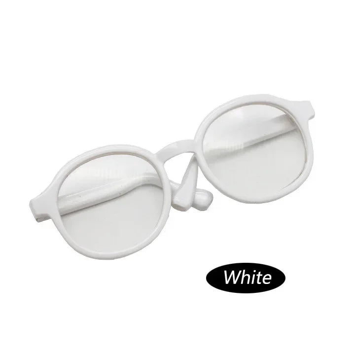 White transparent plastic sunglasses for dolls
