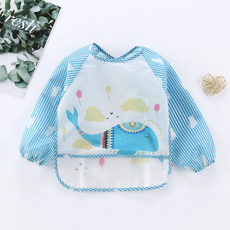 Waterproof Long-Sleeve Baby Feeding Smock