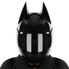 Black Bat ear full face motorcycle helmet with detachable horns
