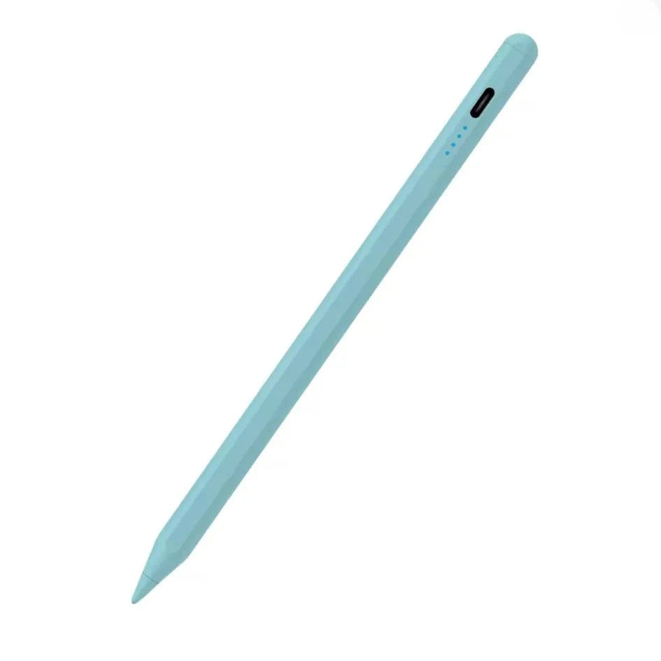 A light blue universal capacitive stylus pen shown diagonally against a white background.