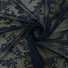 Black Floral Lace Sheer Curtain Panel with Rod Pocket