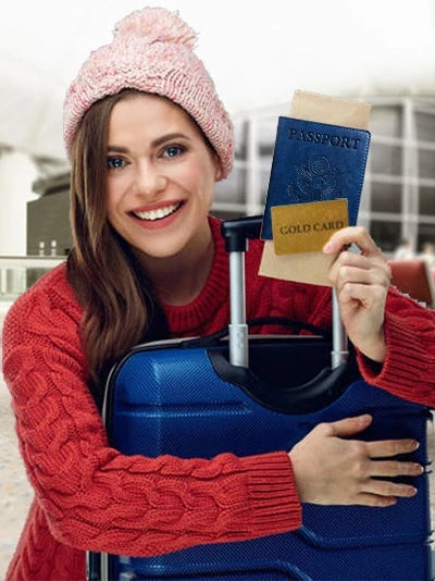 RFID-Blocking Leather Passport Holder with Card Slots
