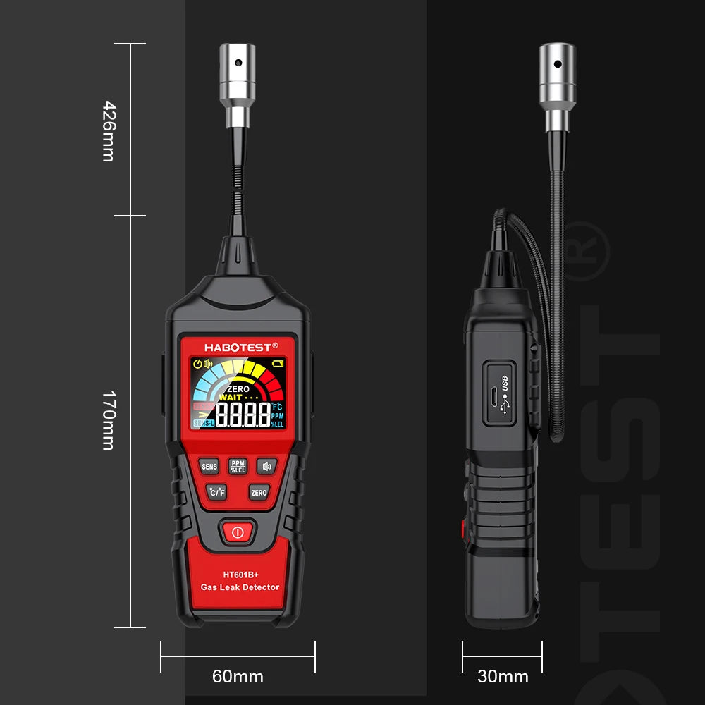 Portable Combustible Gas Leak Detector with Flexible Probe