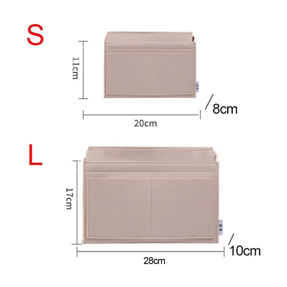 Multi-Pocket Felt Purse Organizer