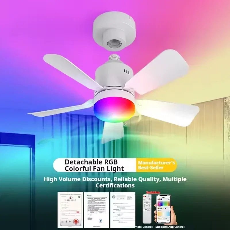 Smart LED Ceiling Fan with RGB Lighting and App Control