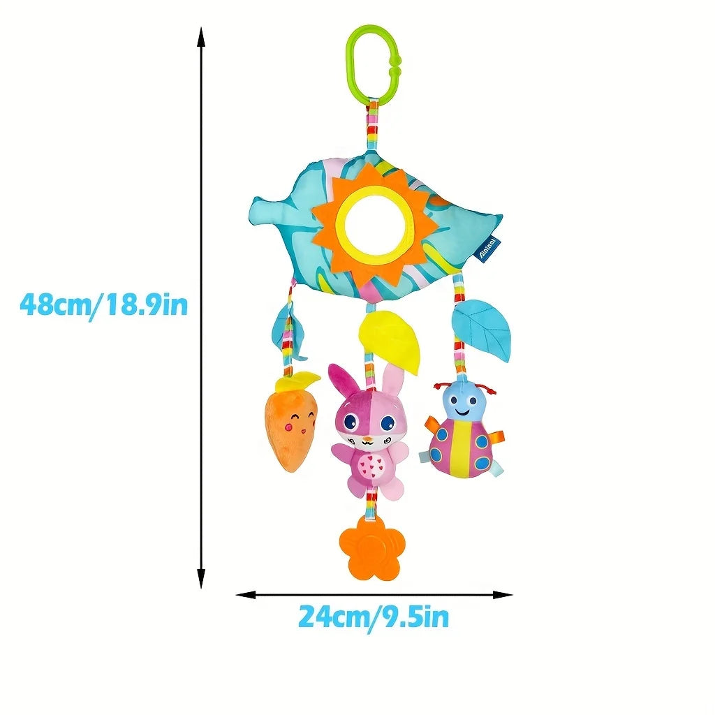 Rainbow Plush Car Hanging Toy with Jingle Bell