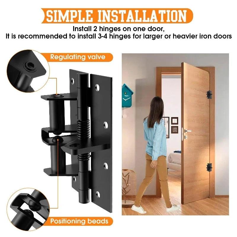 3-in-1 Self-Closing Door Hinge with 90° Positioning