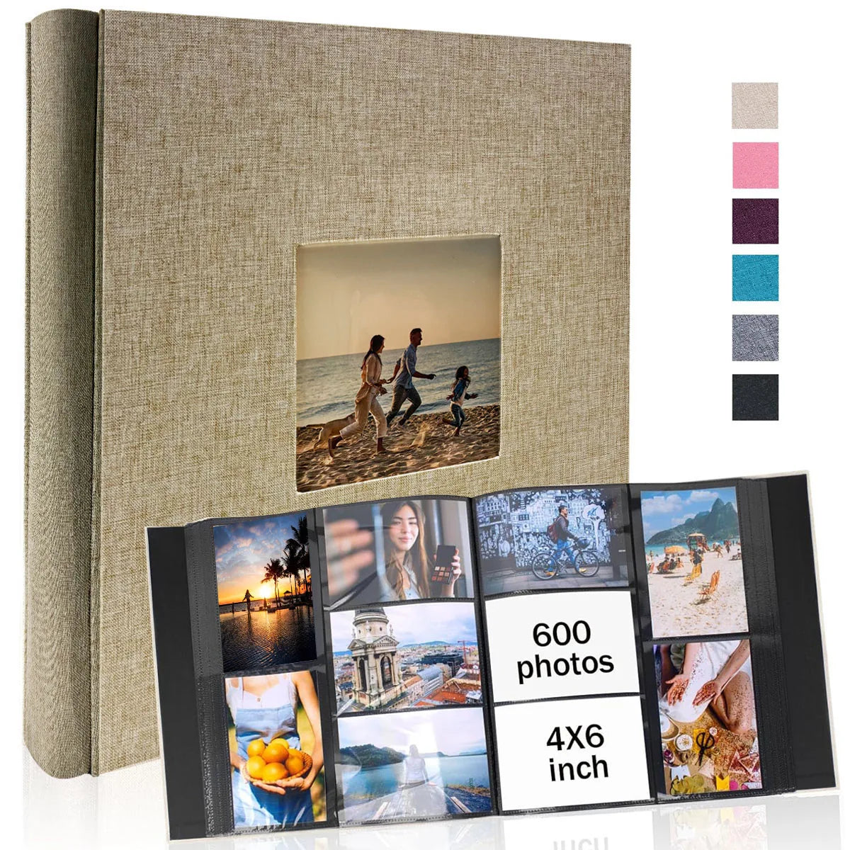 Linen 4x6 Photo Album with 600 Pockets