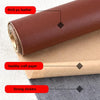 Rolls of thick brown PU leather and healthy kraft paper with strong stickers for crafting and repairs