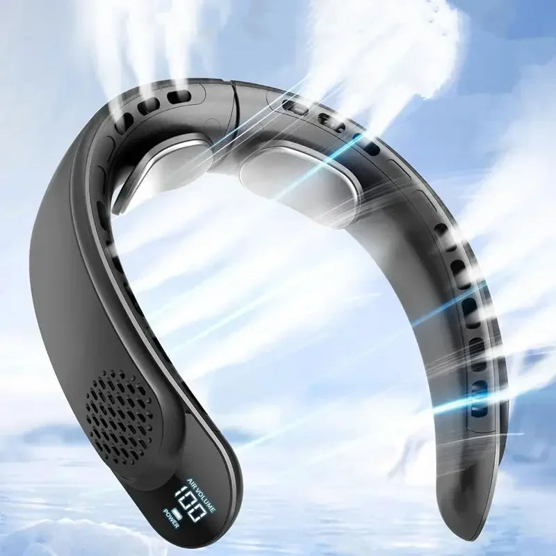 Portable Bladeless Neck Fan with 4000mAh Battery & LED Display