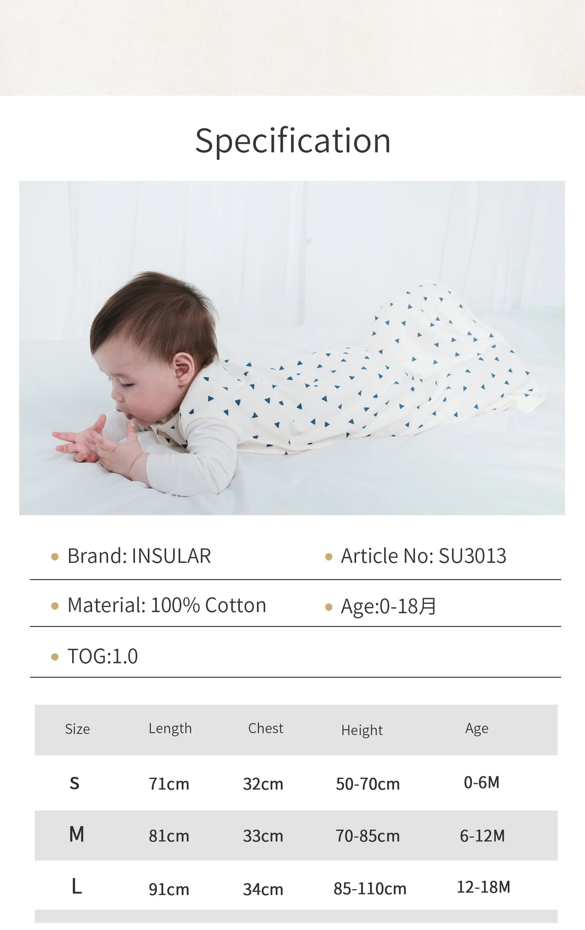 Soft Cotton Breathable Baby Sleep Sack – Sleeveless Summer Wearable Blanket