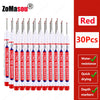 A set of red long-head waterproof deep hole markers for woodworking and construction