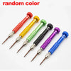 A set of six colorful screwdrivers with various tips for repair work