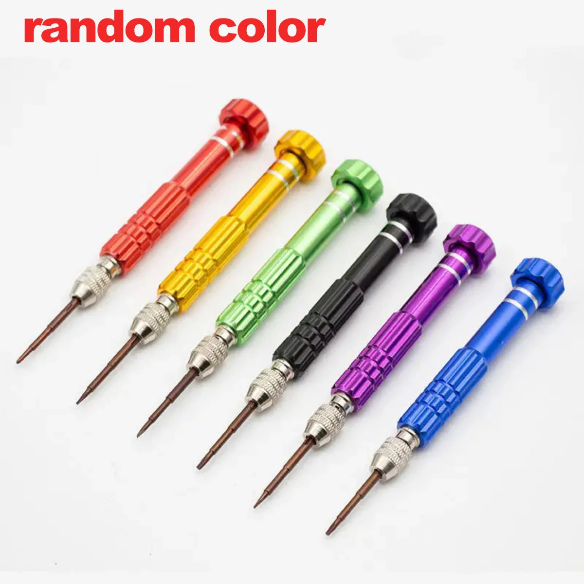 A set of six colorful screwdrivers with various tips for repair work