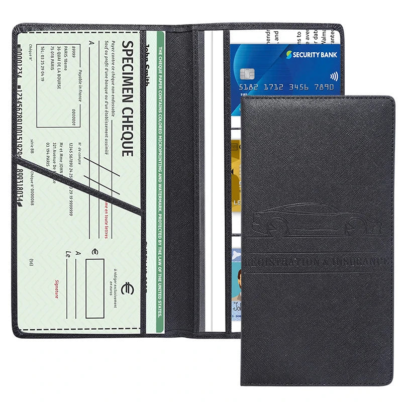 Leather Car Document Organizer with Card Holder
