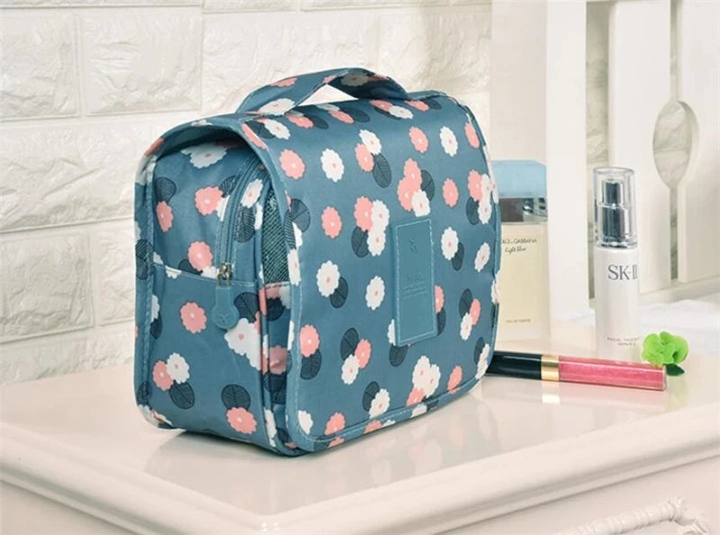Floral Print Waterproof Hanging Travel Toiletry Bag