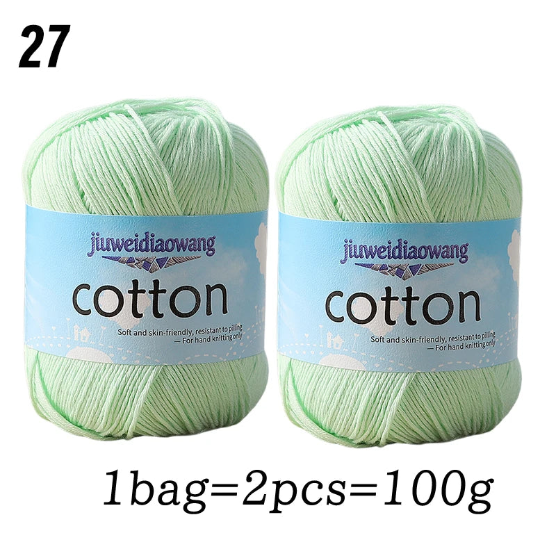 Premium 100% Cotton Yarn – Medium-Fine Weight for All-Season Knitting