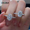4.5ct Oval Moissanite Engagement Ring with Hidden Halo