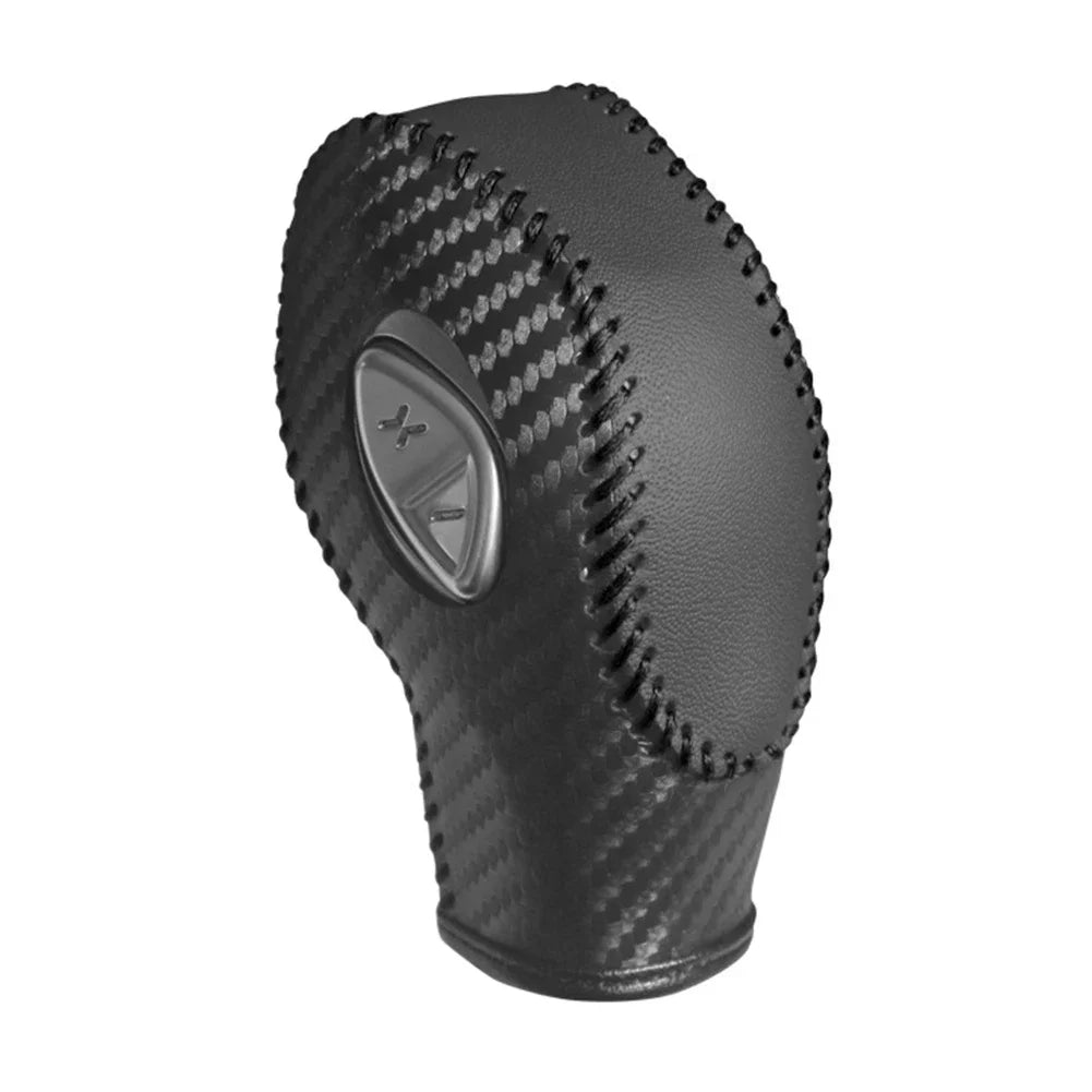 Black carbon fiber gear shift knob cover for select Ford models