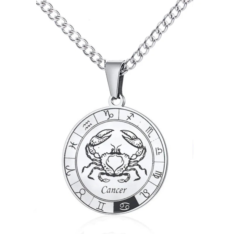 Collier Constellation du Zodiaque en Acier Inoxydable