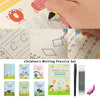 A set of children's writing practice books featuring letters and numbers for handwriting skills.