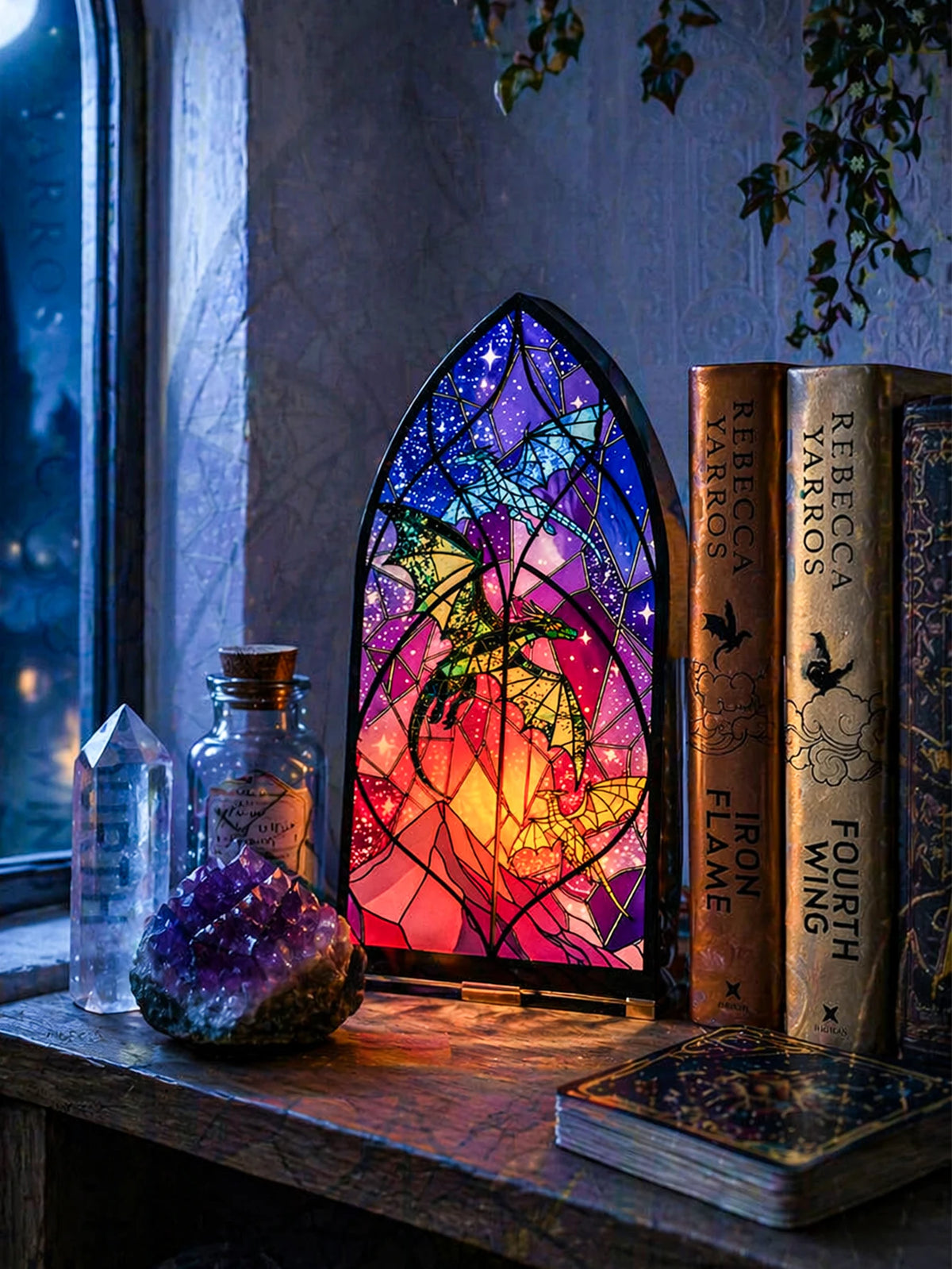Acrylic Rose Gothic Arch Bookend for Bookshelf Decor
