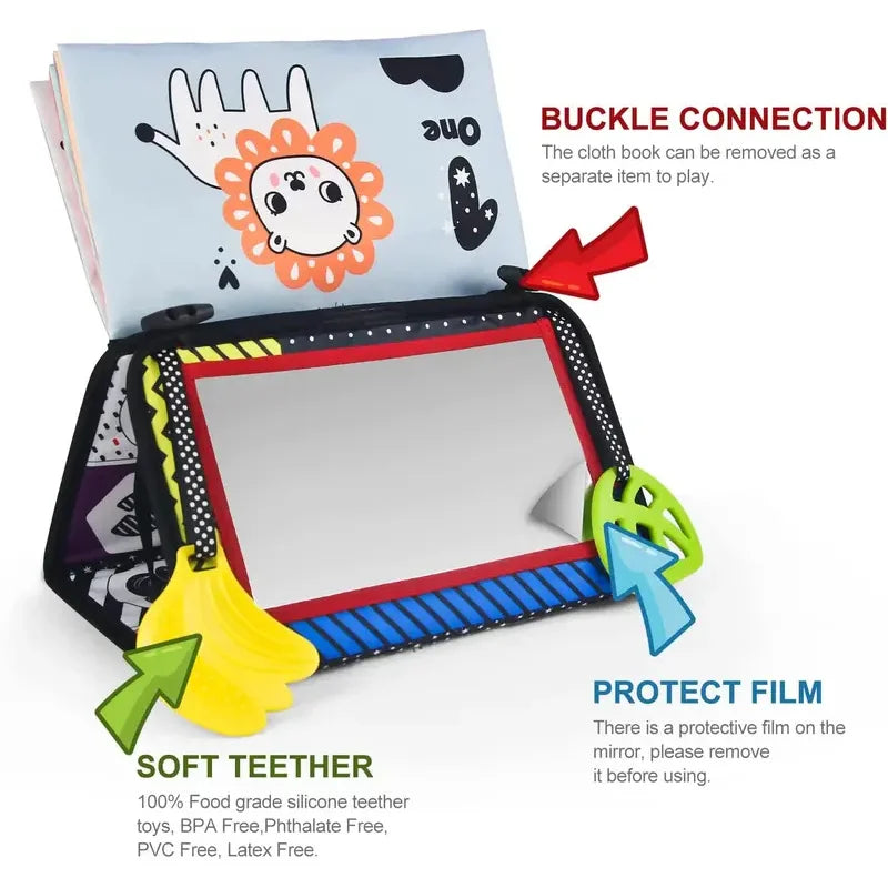 Soft Baby Cloth Book with Fun Mirror for Early Learning