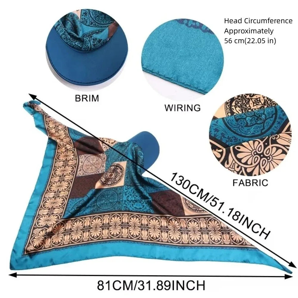Satin-gedruckte Hut mit breiter Krempe