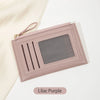 Slim Leather Card Holder Wallet with Secure Zipper