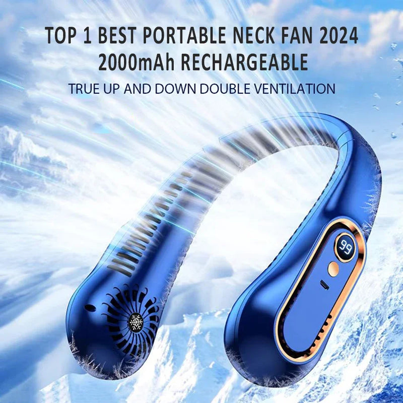 Bladeless Wearable Neck Fan with LED Display