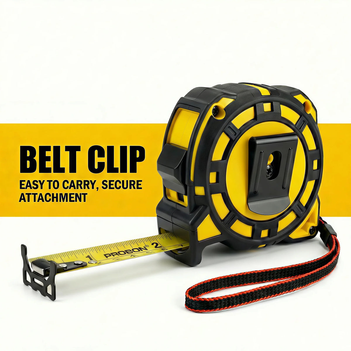Professional 8m/26ft Tape Measure with Magnetic Hook and Belt Clip