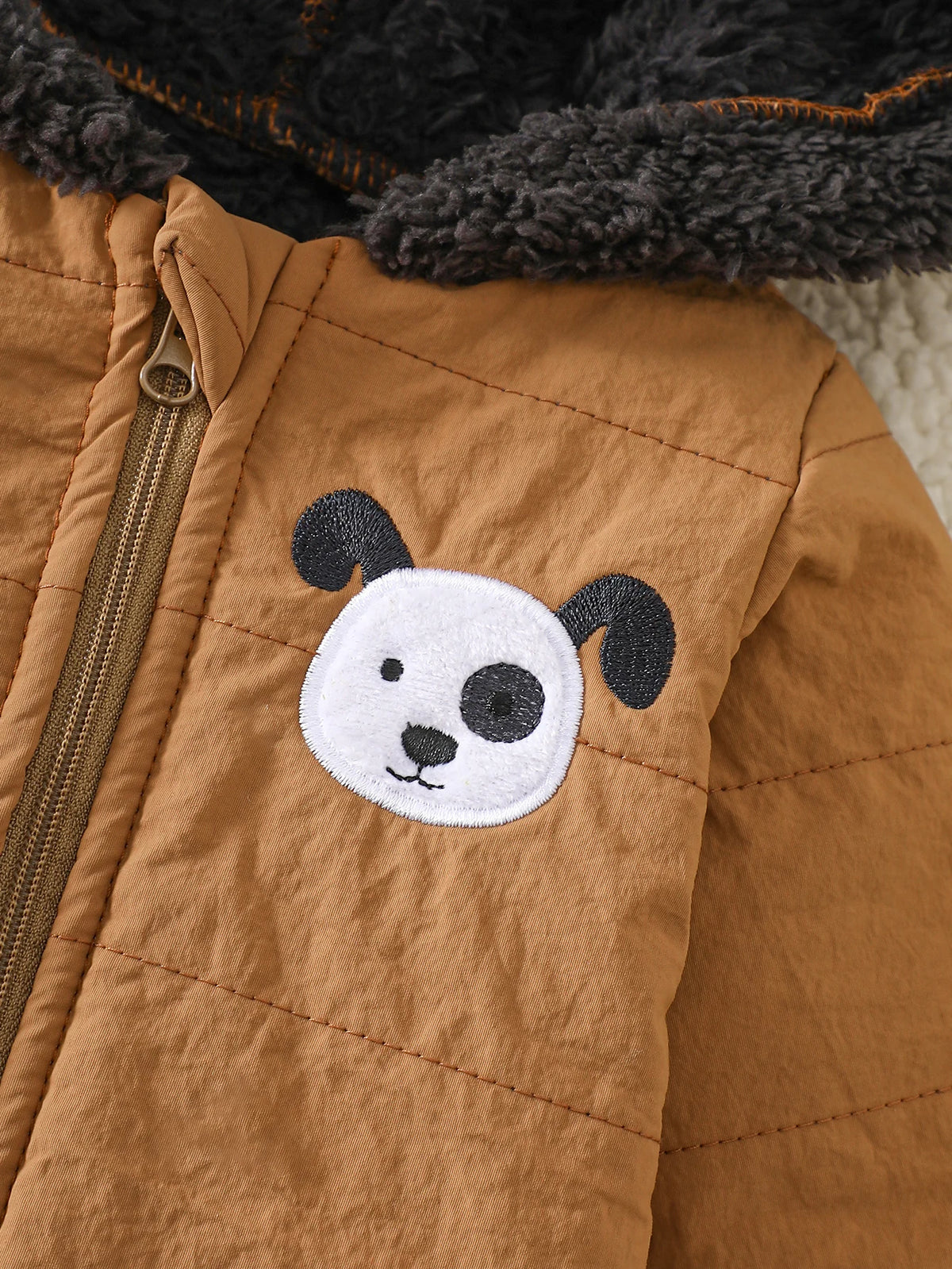 Cozy Fleece Baby Romper with Hood