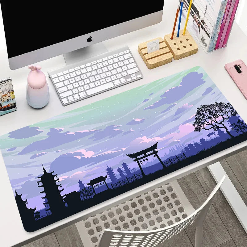 Large Non-Slip Mouse Pad with Night Moonlight Design