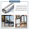 Double-sided silver privacy window film demonstrating UV, solar energy, and visible light barrier rates.