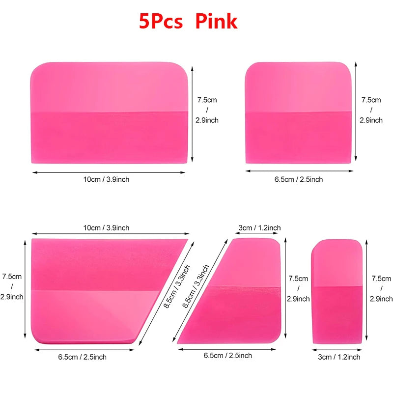 Professional PPF & Vinyl Wrap Squeegee Kit - Soft Rubber Tools for Scratch-Free Application