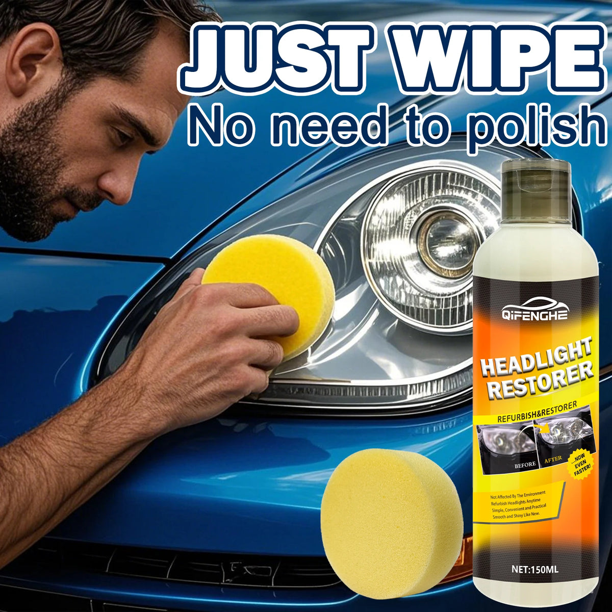 LED Headlight Restoration Cream – Clear Yellowed Lenses for Brighter Night Driving