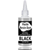 A bottle of black resin dye paste for coloring, paint, and craft supplies.